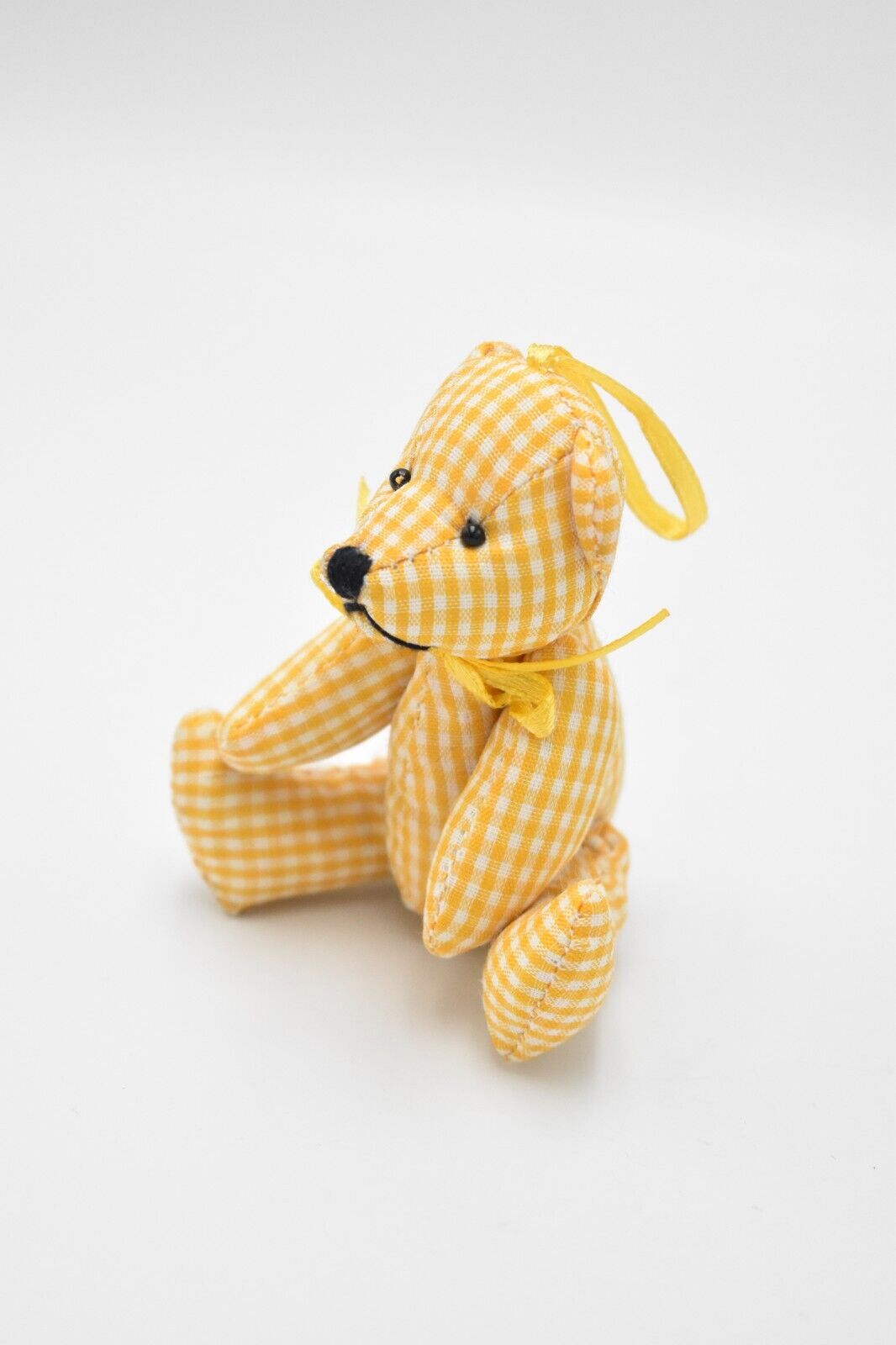 Vintage Artist Teddy Bear Jointed Yellow and White