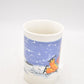 Vintage Teddy Bear Ice Skating Winter Scene Coffee Mug Tea Cup