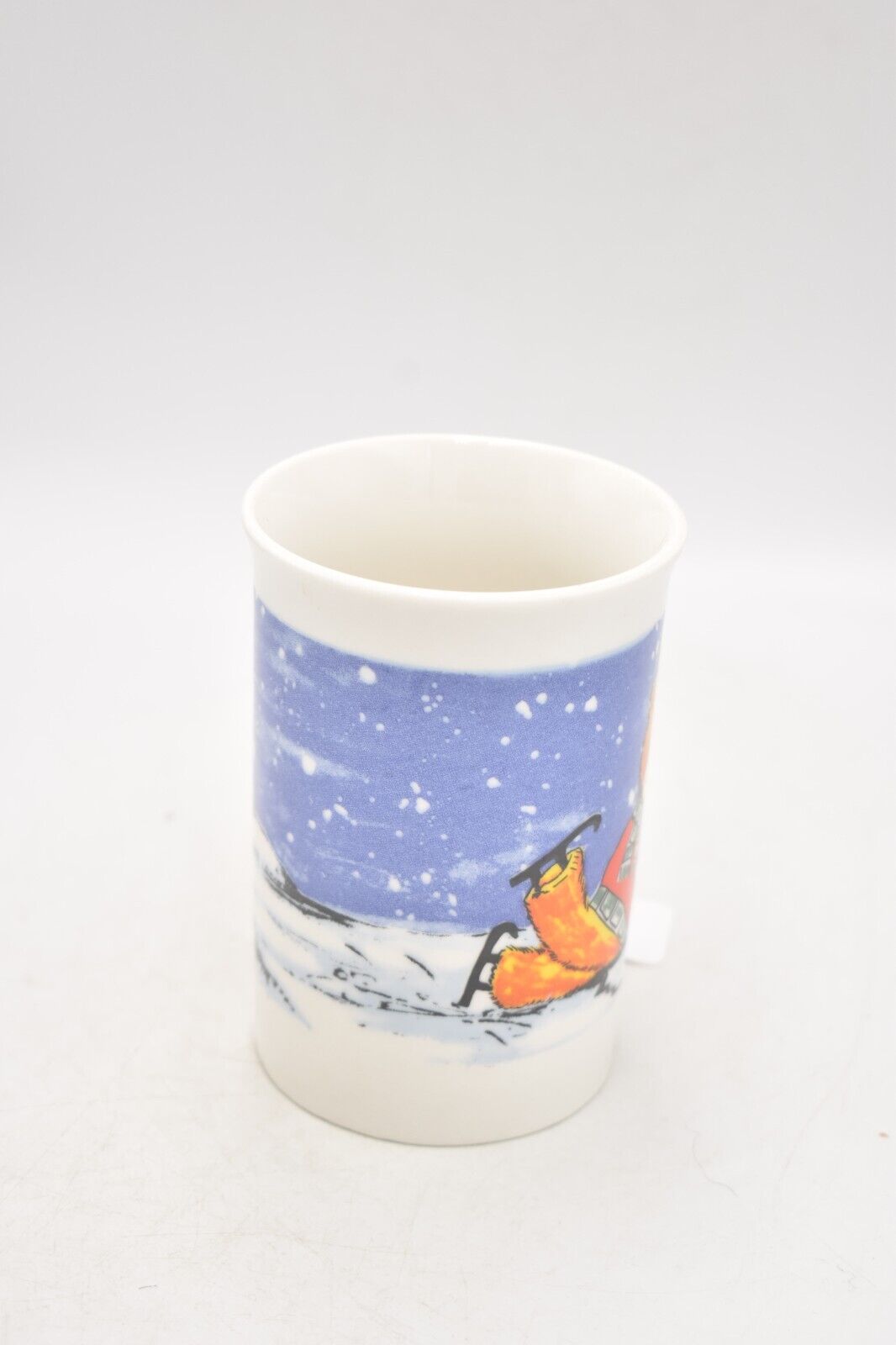 Vintage Teddy Bear Ice Skating Winter Scene Coffee Mug Tea Cup