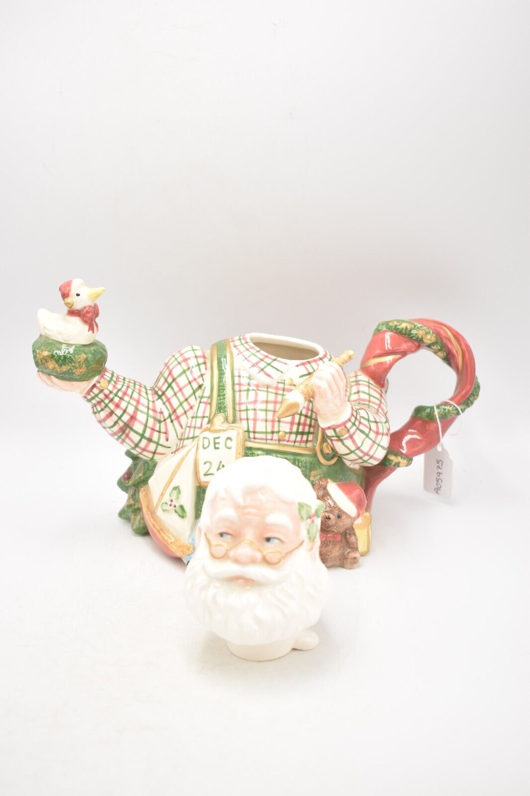 Vintage Fitz & Floyd Omnibus Santa's Toy Factory Teapot Decorative