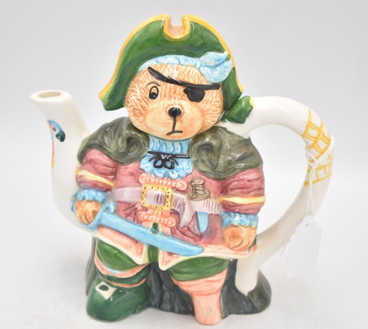 Vintage Pirate Teddy Bear Teapot Novelty Decorative Collectible