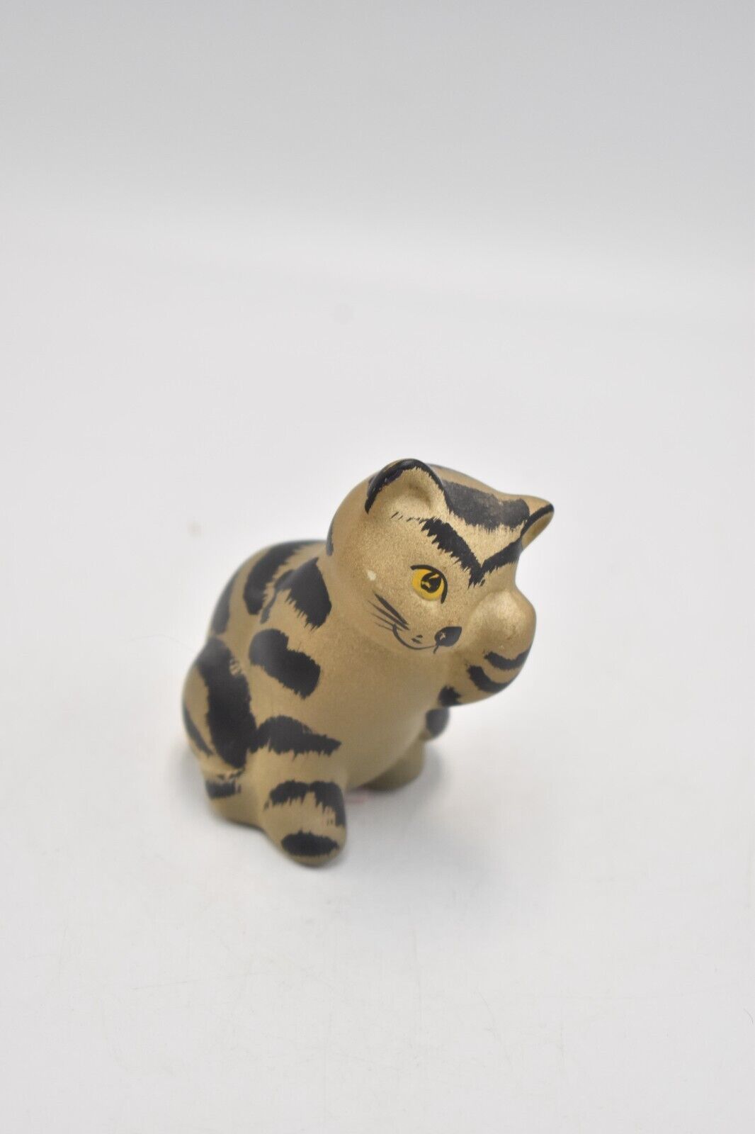 Vintage Tabby Cat Playing Figurine Statue Ornament