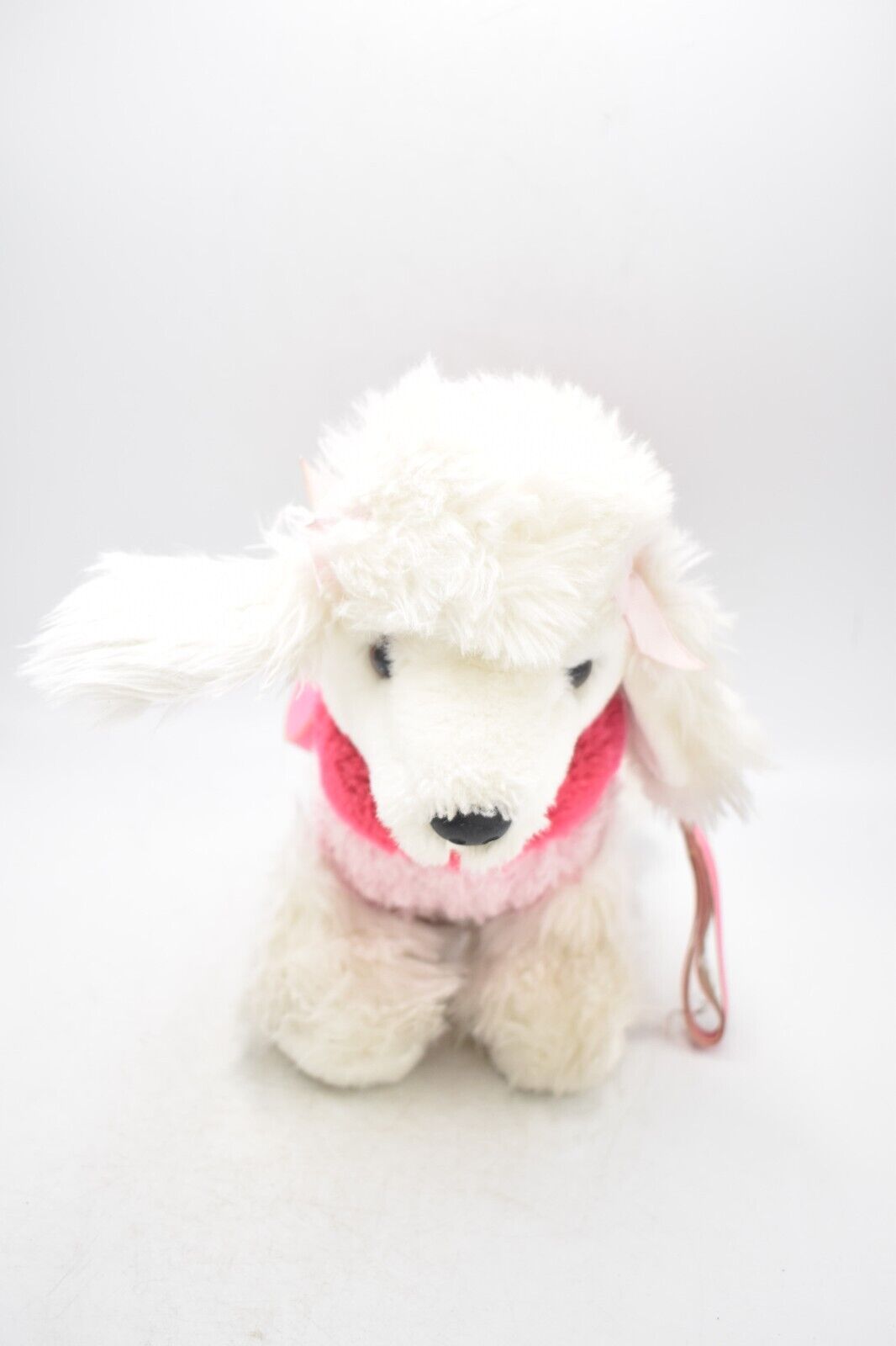 Keel Toys Fifi White Poodle Dog with Pink Coat & Lead, Retired & Tagged