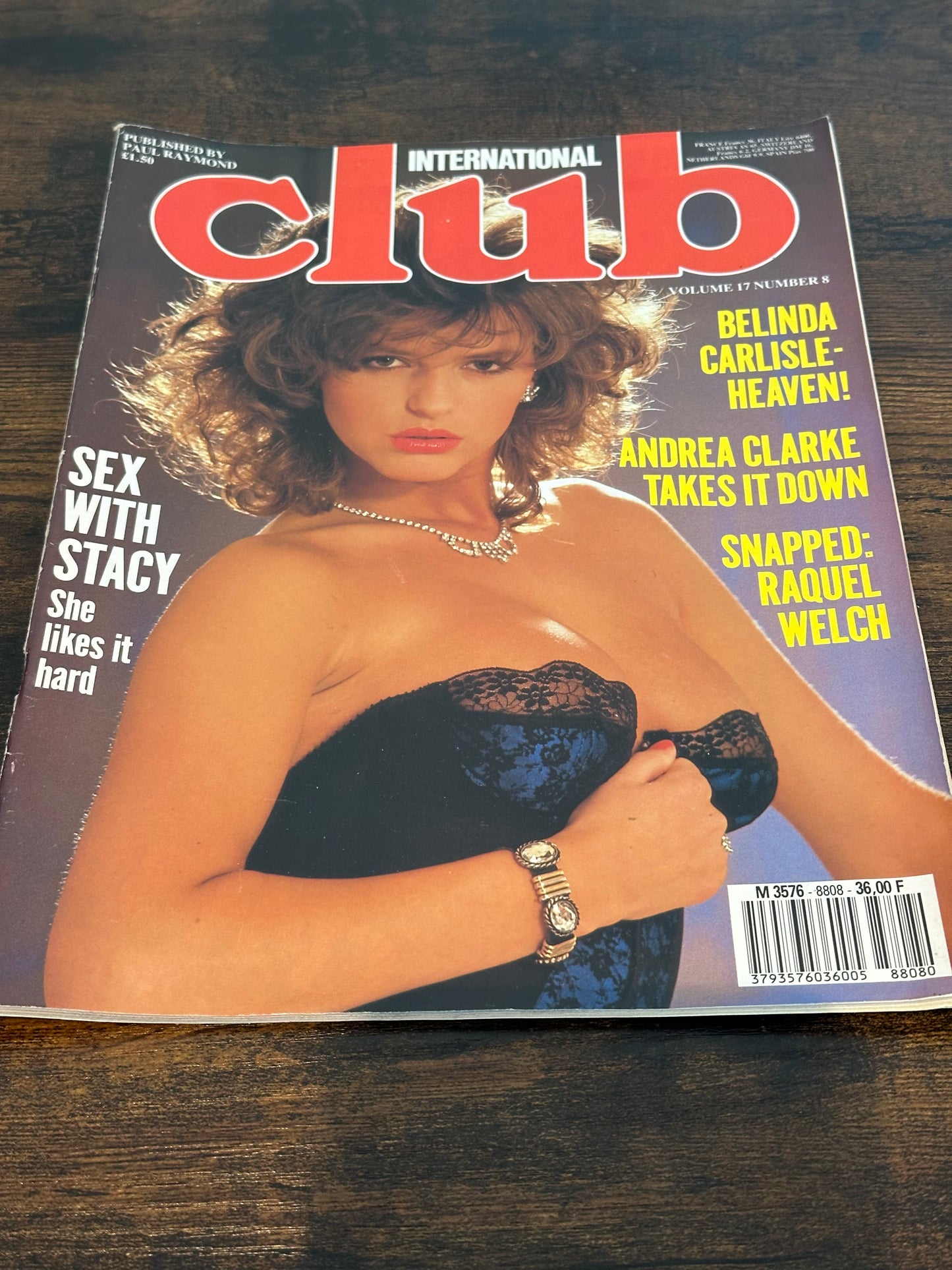 Vintage Club International Paul Raymond Magazine Volume 17 Number 8 1988 Adult Magazine