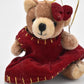 Vintage Artist Teddy Bear in a Dress Mini Plush Ornament/ Decoration