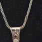 Vintage Surati Sterling Silver 925 Necklace with Amber Stone in Silver Setting