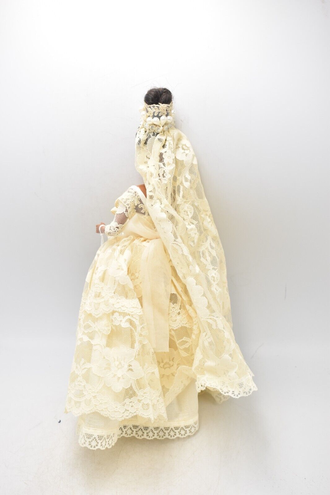 Vintage 1970s Black Barbie Clone Doll in Wedding Dress and Judy Shoes