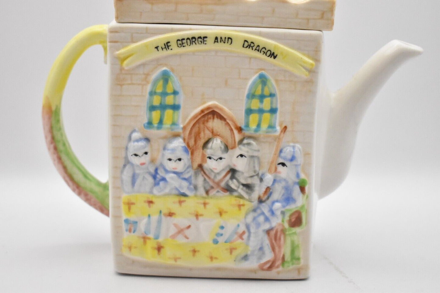 Vintage Novelty The George and Dragon Teapot Ceramic Collectible