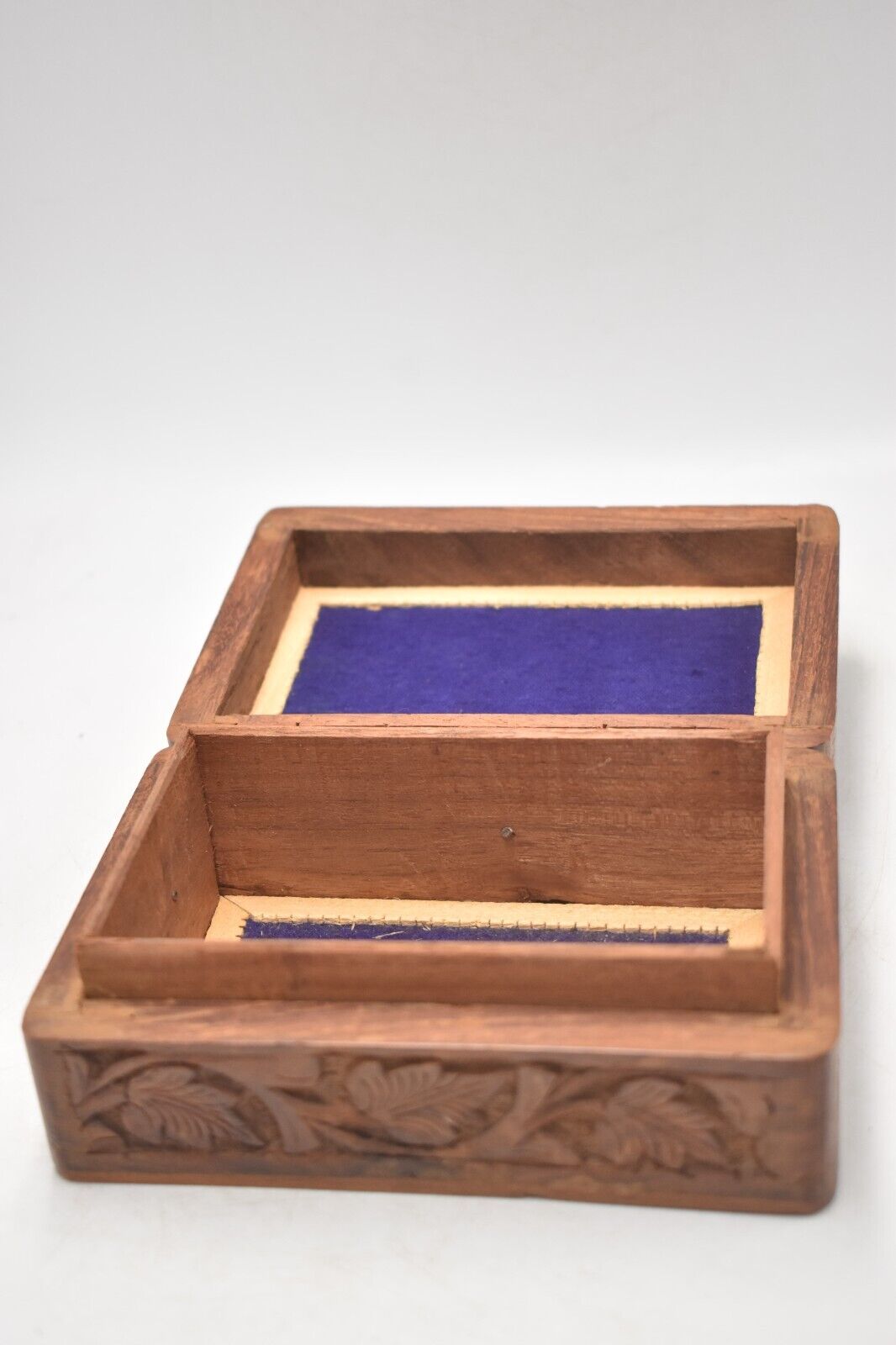 Vintage Wooden Decorative Storage Box, Trinket Box Hand Carved