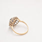 Vintage 9ct Yellow Gold Sapphire & Cubic Zirconia Cluster Cocktail Ring – Size P