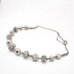 Vintage Retro Oversized Grey & Silver Tone Beaded Necklace Costume Jewellery