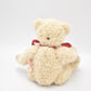 Hermann Cream and Brown Mohair Teddy Bear with Red Bow