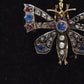 Antique Victorian 9ct Gold Butterfly Brooch with Diamonds, Sapphires, Rubies