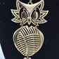 Vintage Gold Tone Owl Pendant Statement Necklace Costume Jewellery