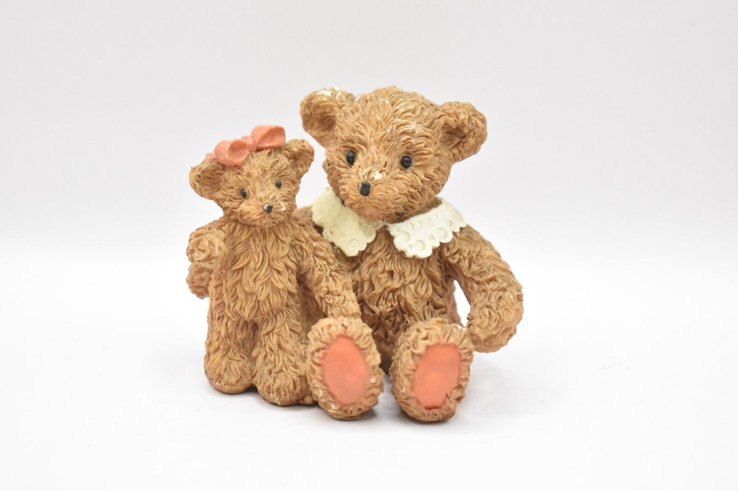 Vintage Teddy Bear Mum and Baby Bear Resin Figurine Ornament Statue