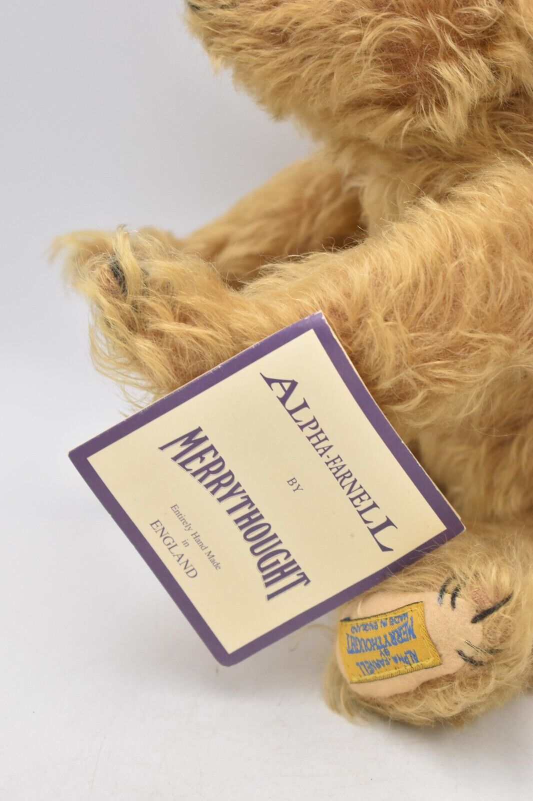 Merrythought Alpha Farnell Witney Farnell Teddy Bear Limited Edition Retired Tag