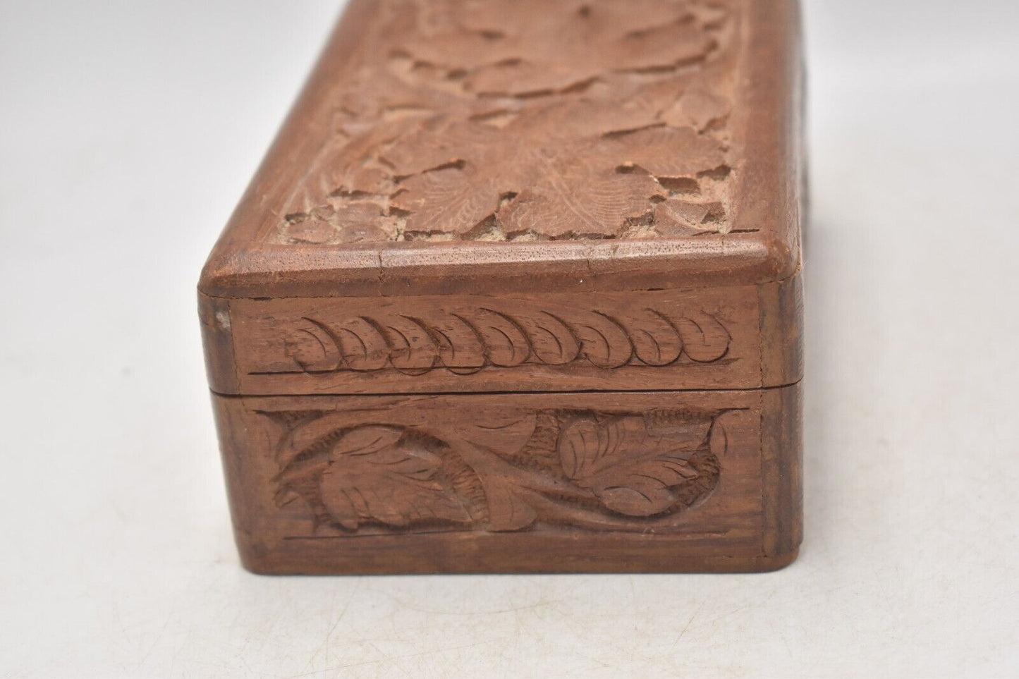 Vintage Wooden Decorative Storage Box, Trinket Box Hand Carved