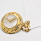 Vintage Faux Pocket Watch Brooch - Gold Metal Filigree Steampunk Style