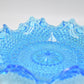 Vintage Sowerby Bright Blue Art Glass Fluted Plate Bowl