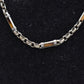 Vintage Sterling Silver Necklace with Tiger Eye Gemstones - 42cm