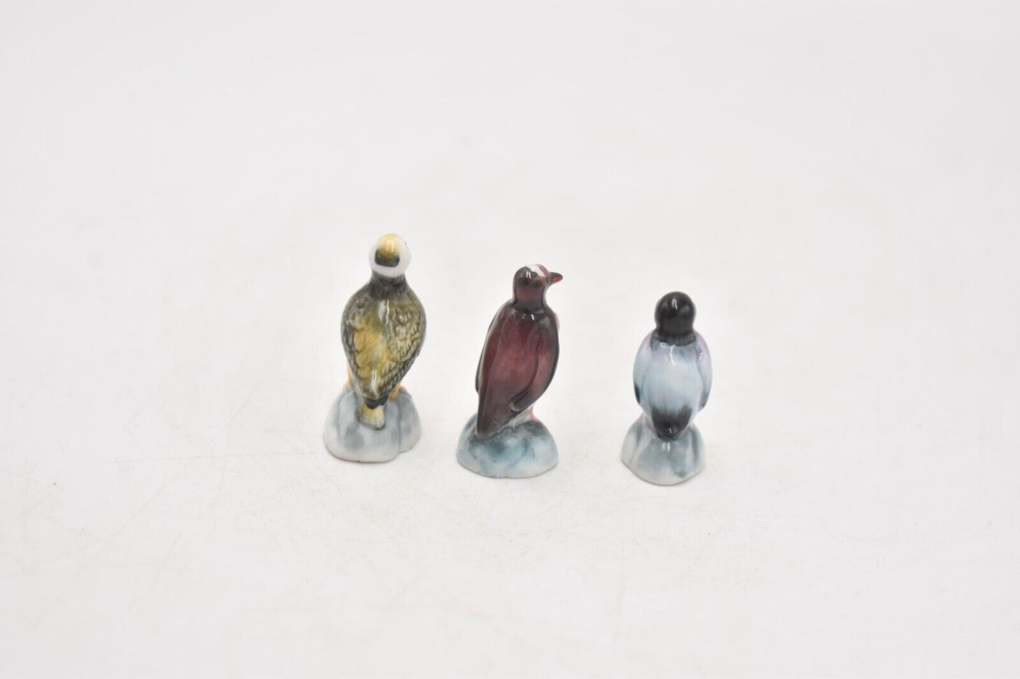 Vintage Miniature Penguin Trio Figurines Statues Ornaments x3