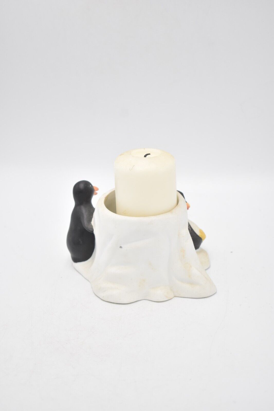 Vintage Penguin Candle Holder Ceramic Decorative