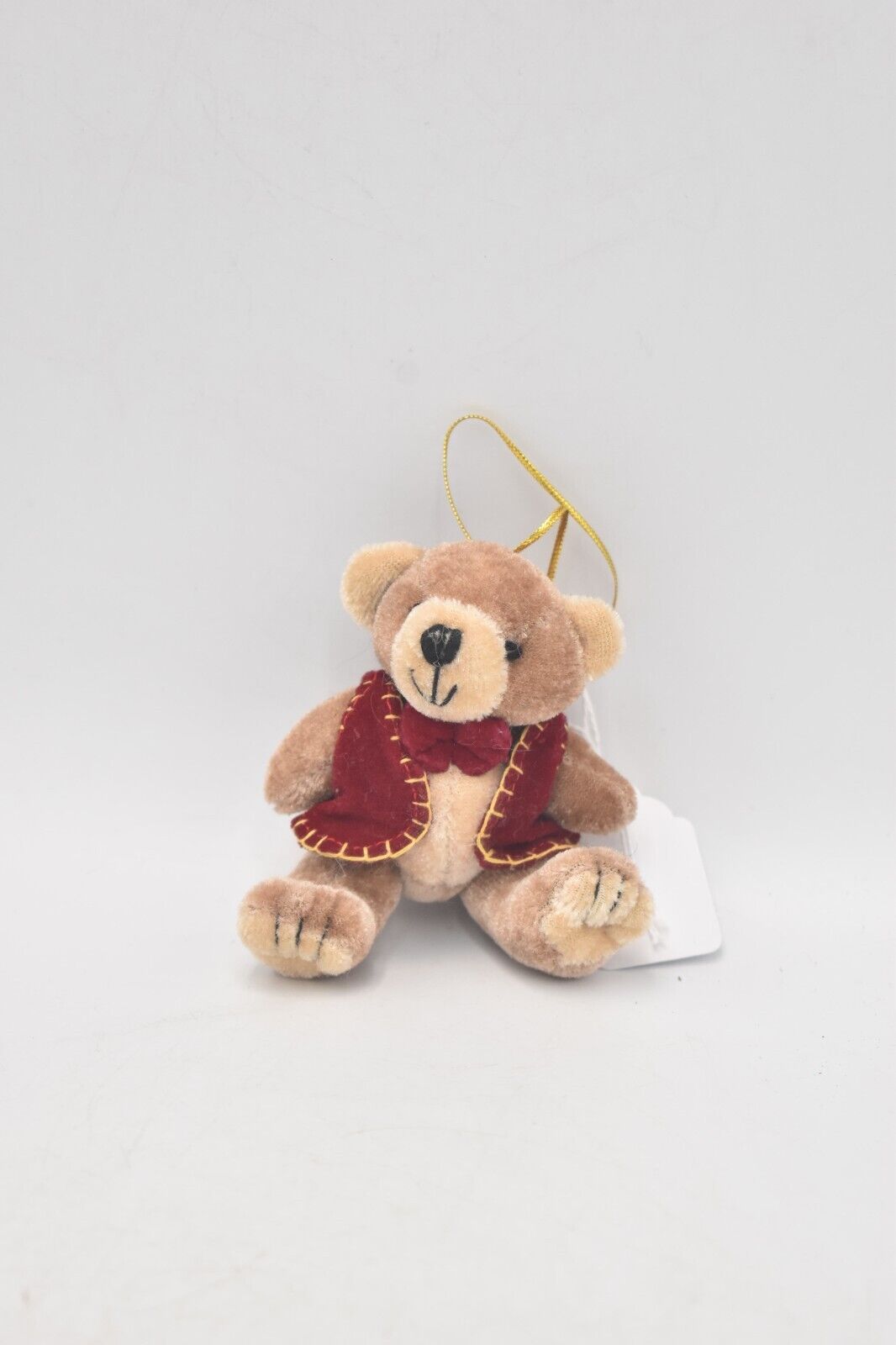 Vintage Artist Teddy Bear in a Red Waistcoat and Bow Tie