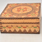 Vintage Bulgarian Hand Painted Pyrographed Jewellery Box, Trinket Box