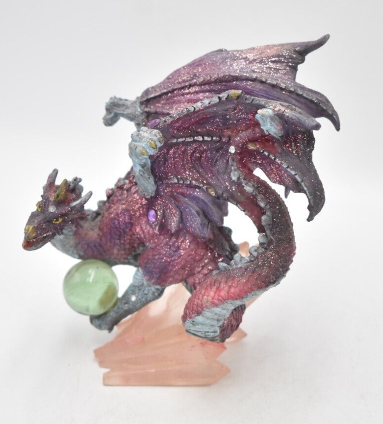 Mythical Purple Gothic Fantasy Dragon Figurine Ornament Statue