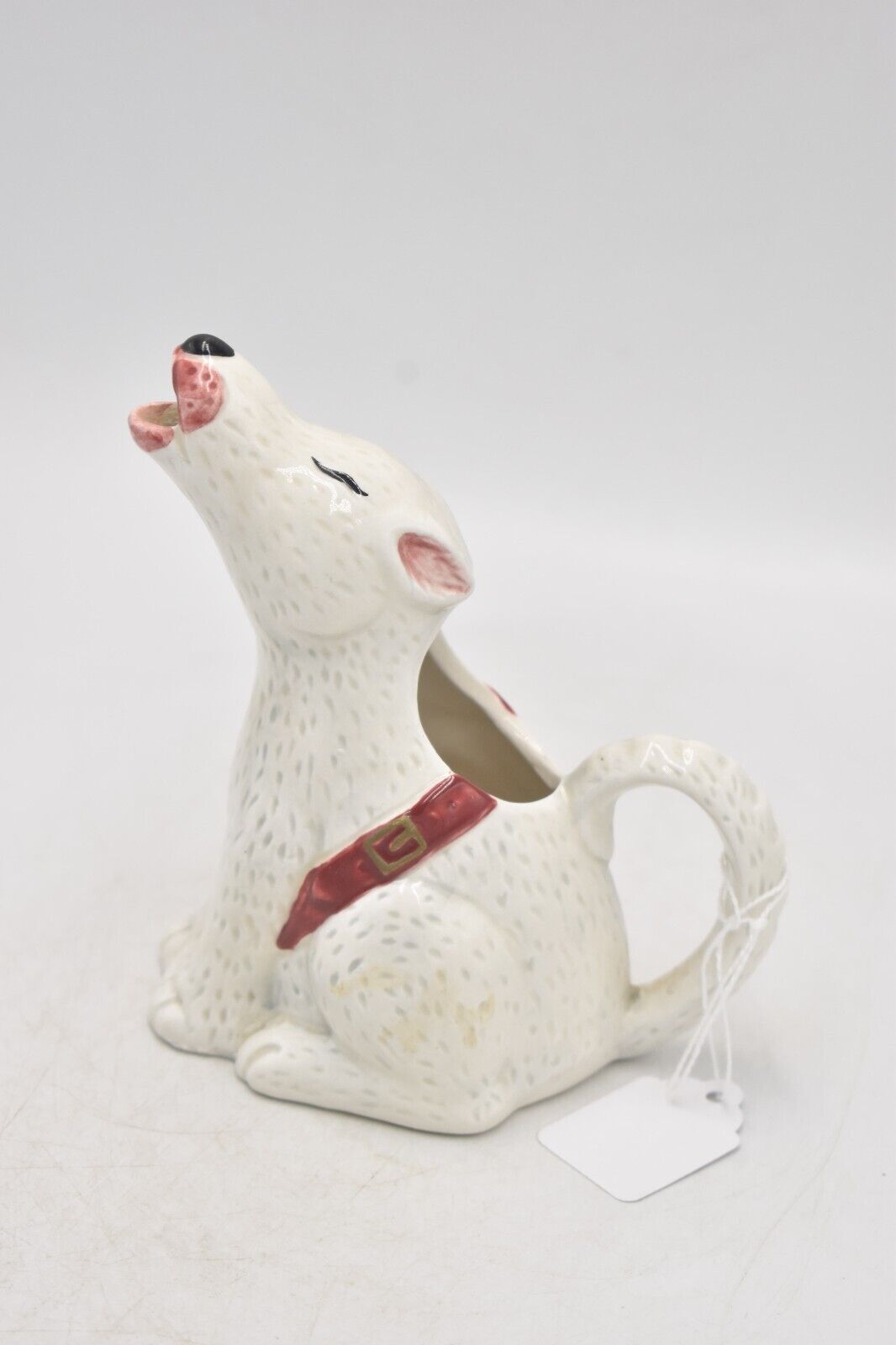 Vintage OCI White Dog Creamer/ Milk Jug Ceramic