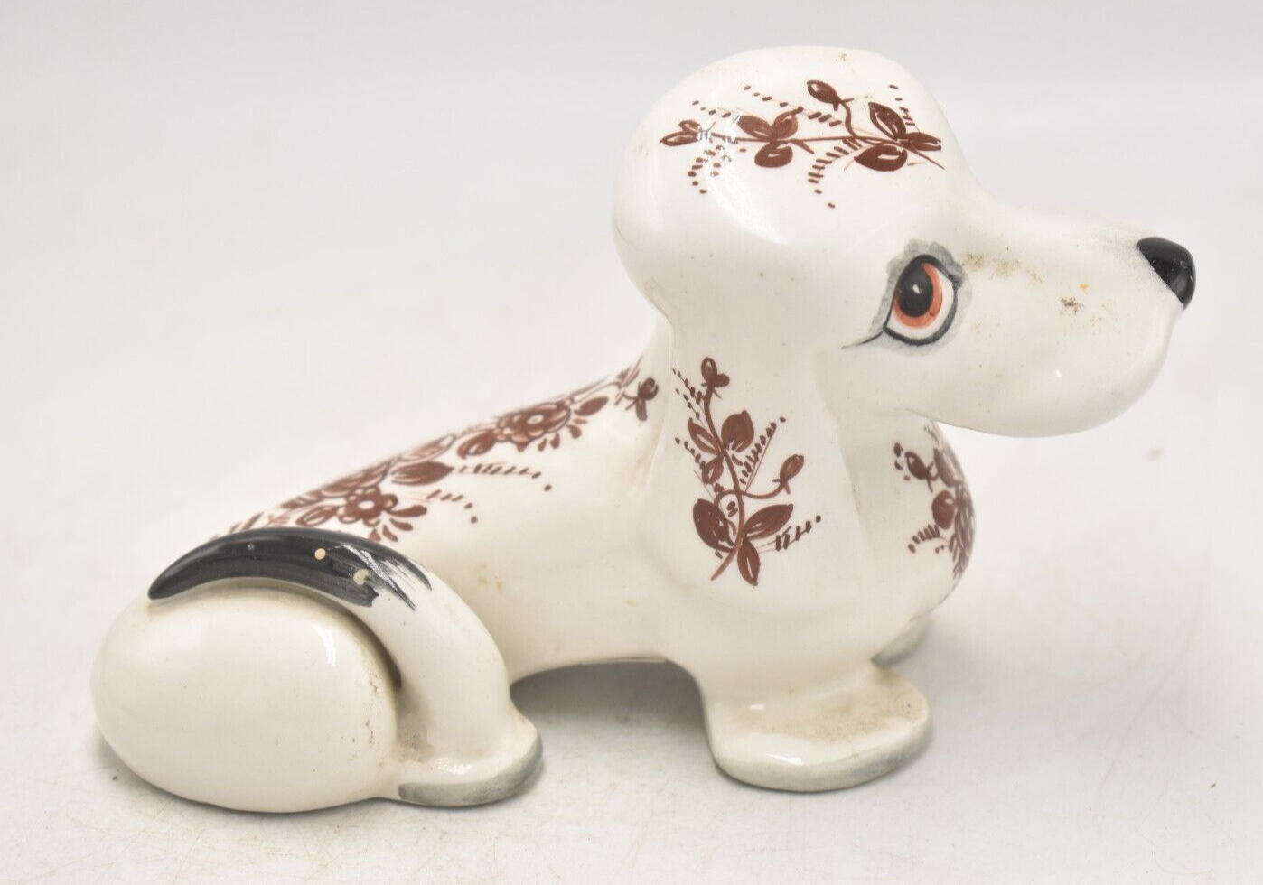 Vintage Italian Pottery Dachshund Dog Figurine 1950s Handcrafted Ornament