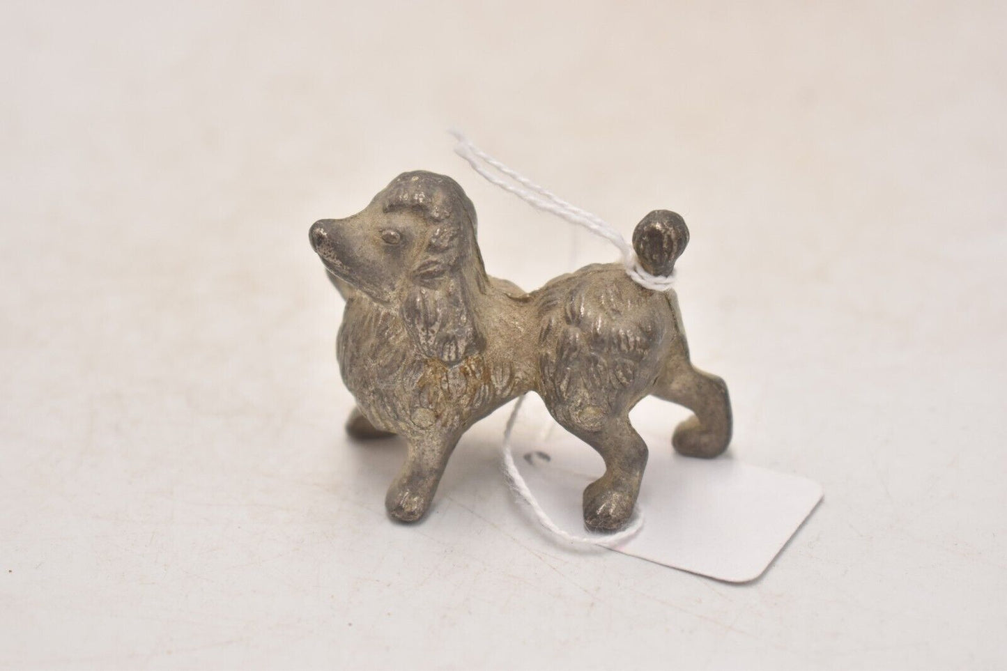 Vintage Pewter Poodle Dog Figurine Statue Ornament