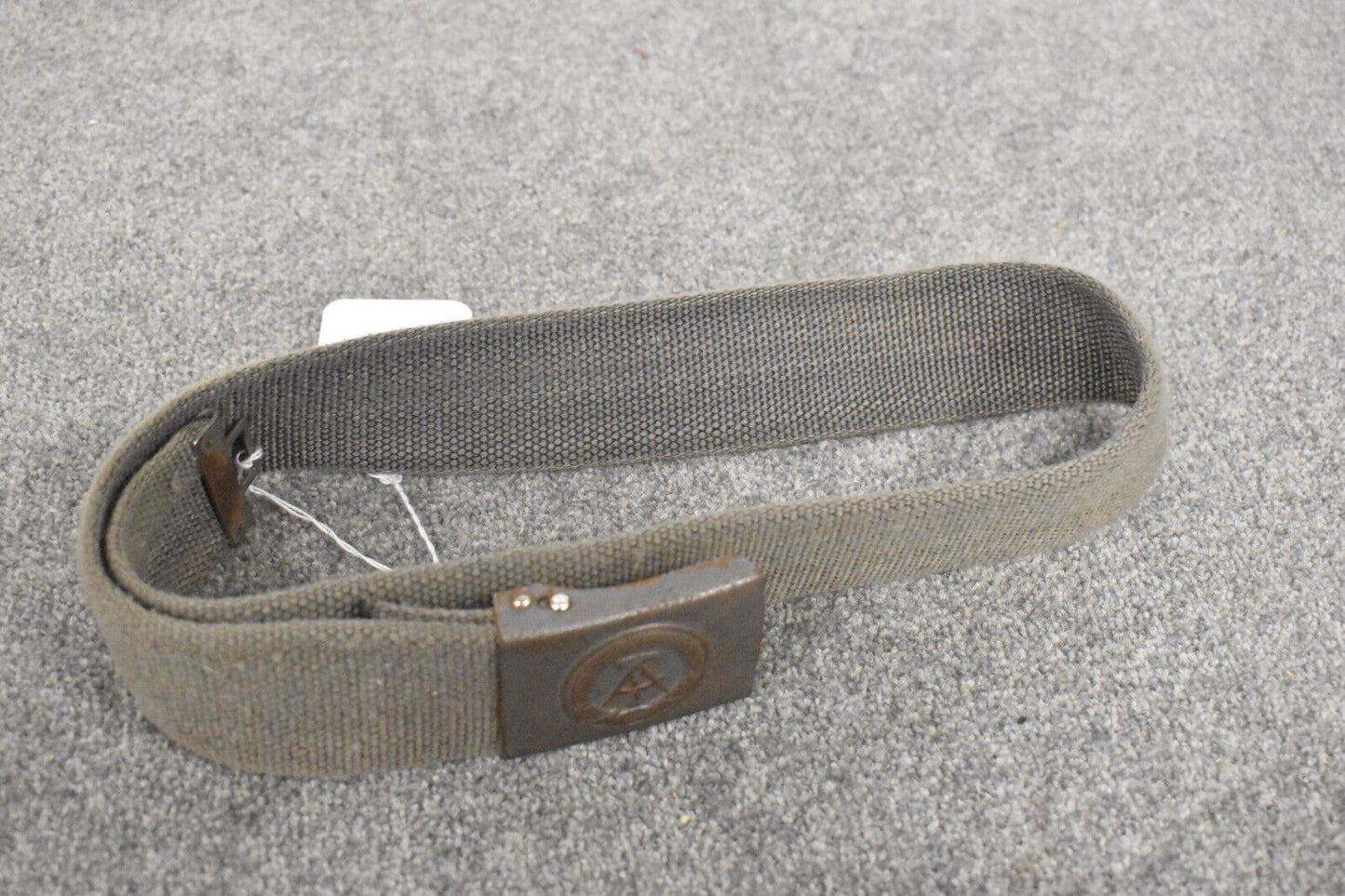 East German NVA Heavy Duty Military Webbing Belt – Grey DDR Metal Buckle