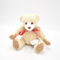 Hermann Cream and Brown Mohair Teddy Bear with Red Bow