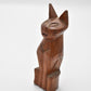 Vintage Hand Carved Wooden Cat Figurine Statue Ornament