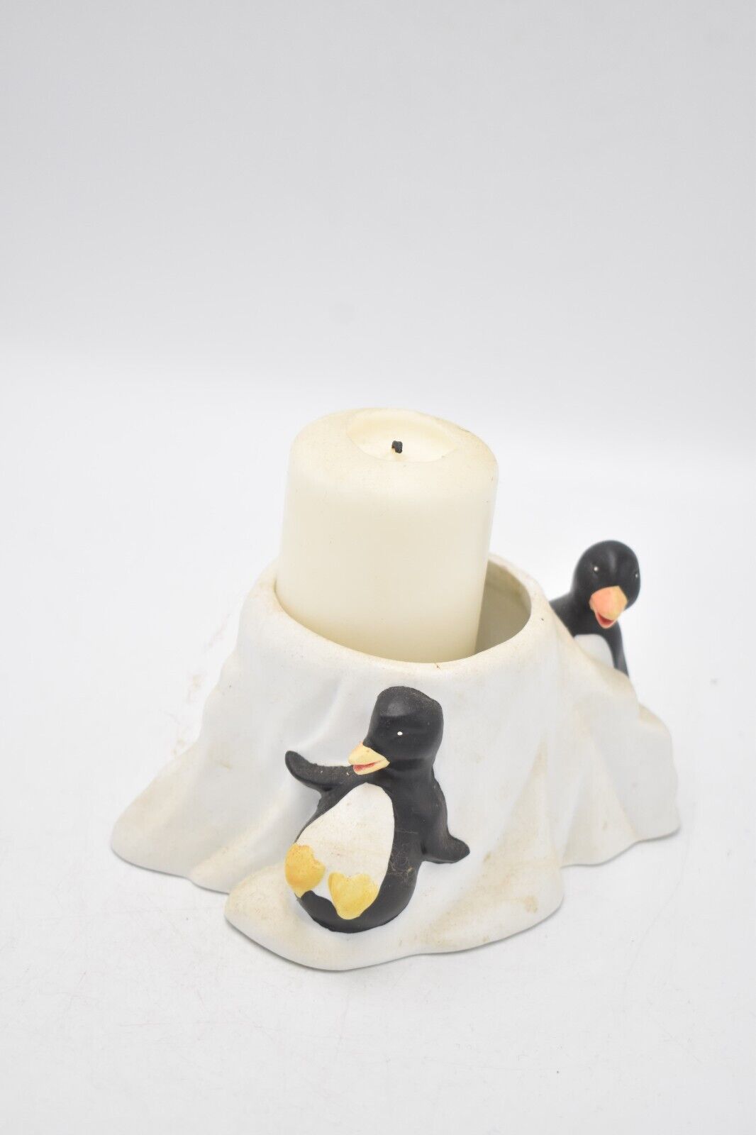 Vintage Penguin Candle Holder Ceramic Decorative