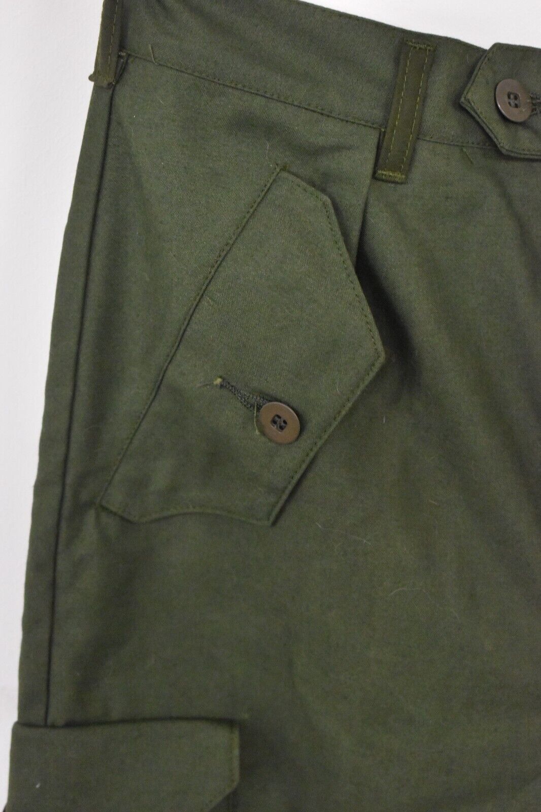 Vintage Swedish Army Olive Green Combat Trousers – Dated 1976, W30" L32"