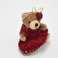 Vintage Artist Teddy Bear in a Dress Mini Plush Ornament/ Decoration