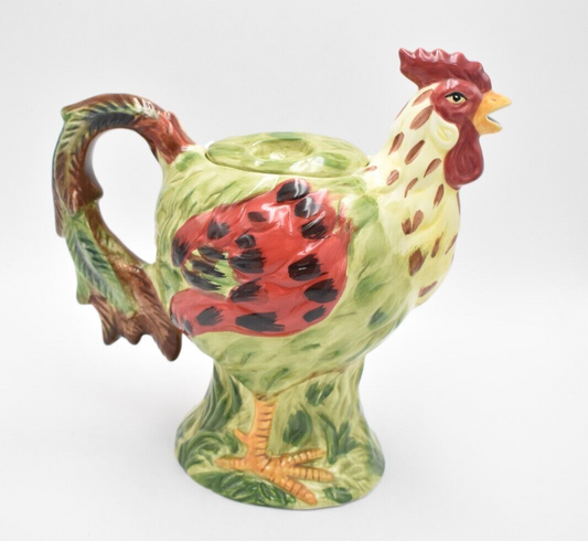 Vintage Gallo for Stokes Rooster Teapot Hand Painted Decorative Collectible