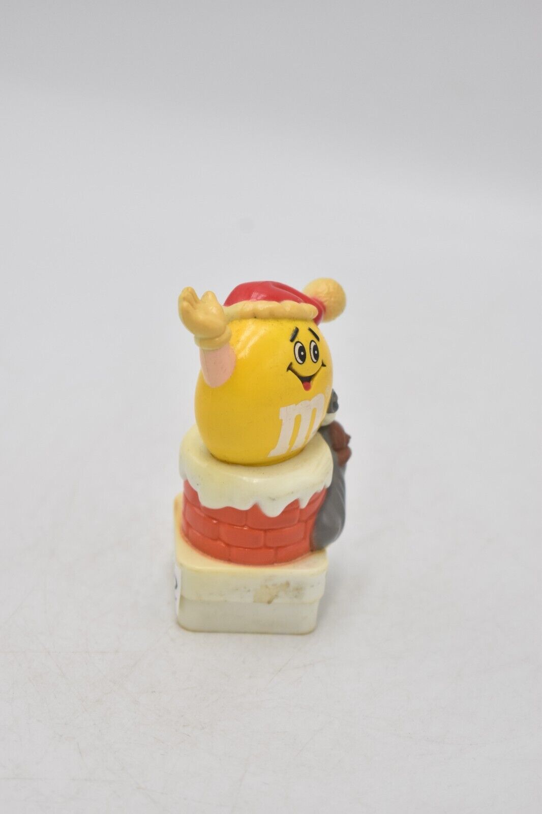 M&M's Yellow Character Christmas Stocking in a Chimney Cake Topper 1993