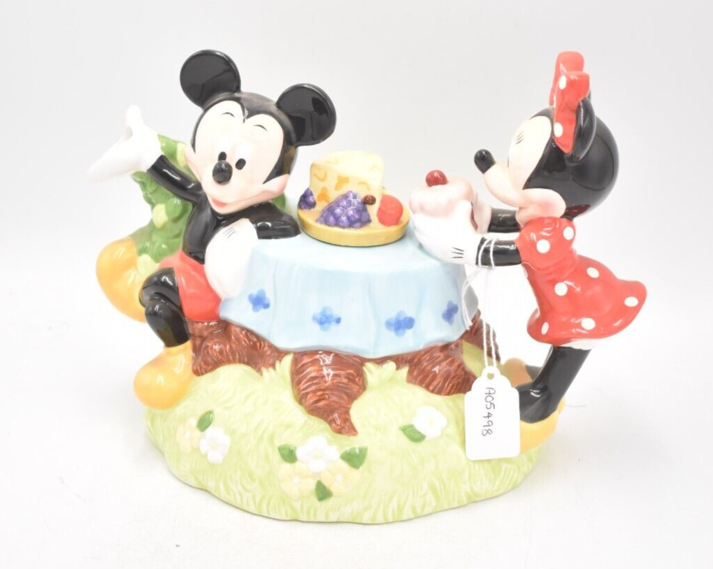 Vintage Disney Mickey and Minnie Mouse Picnic Teapot Decorative Collectible