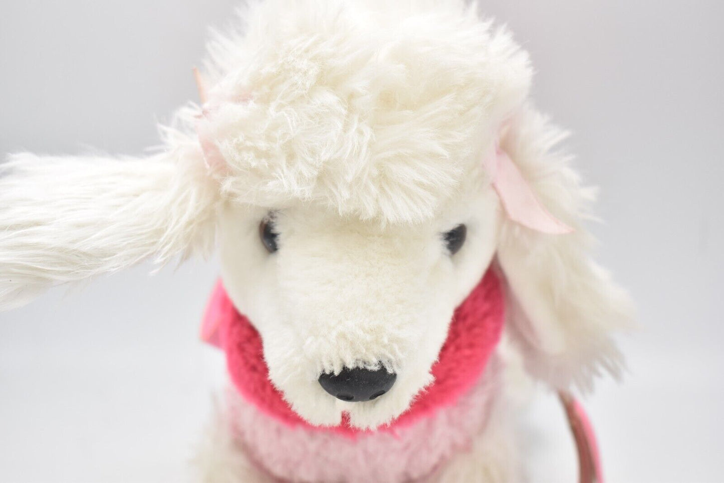 Keel Toys Fifi White Poodle Dog with Pink Coat & Lead, Retired & Tagged