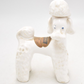 Vintage Rynbende Pottery White Poodle Dog Bottle Cherry Brandy Holland Ceramic