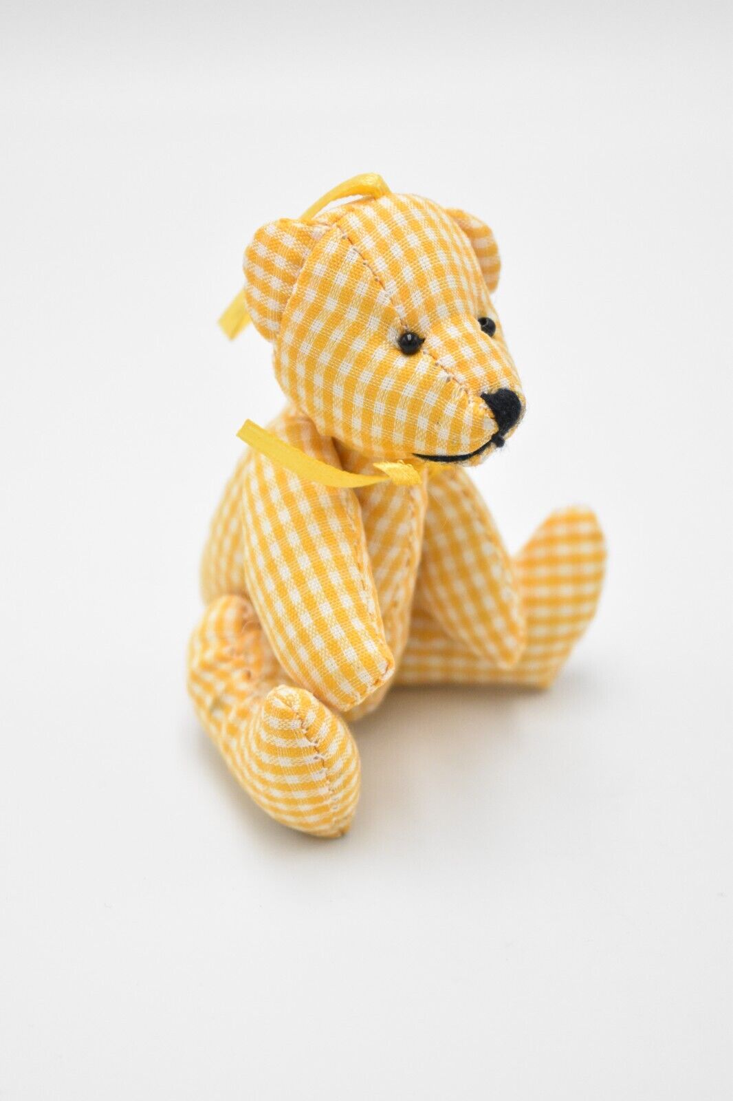 Vintage Artist Teddy Bear Jointed Yellow and White