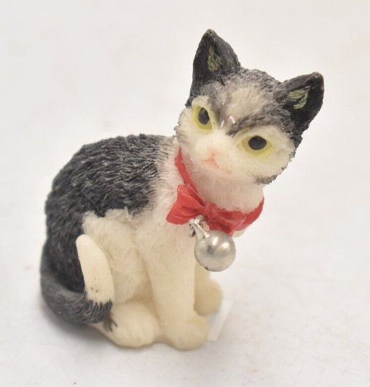 Vintage Black and White Cat Figurine Statue Ornament