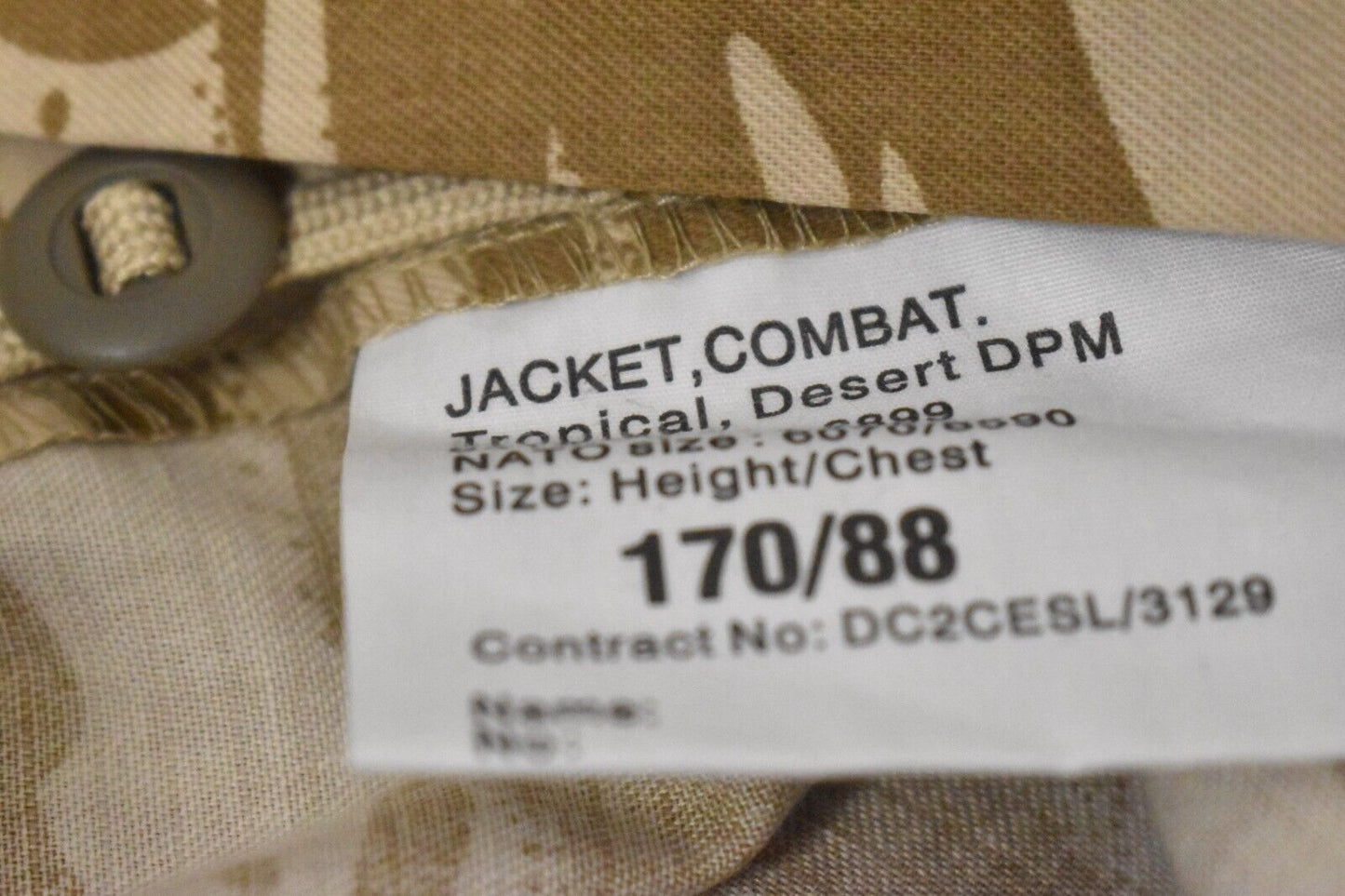 British Army Desert DPM Lightweight Tropical Combat Shirt/Jacket Size 170/88