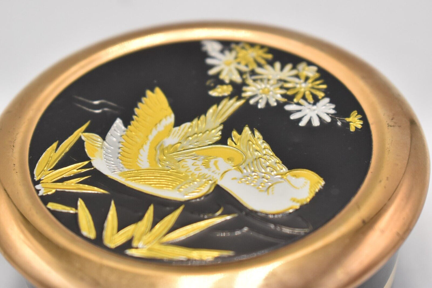 The Art Of Chokin Japan 24K Gold Gilt Porcelain Trinket Jewellery Box