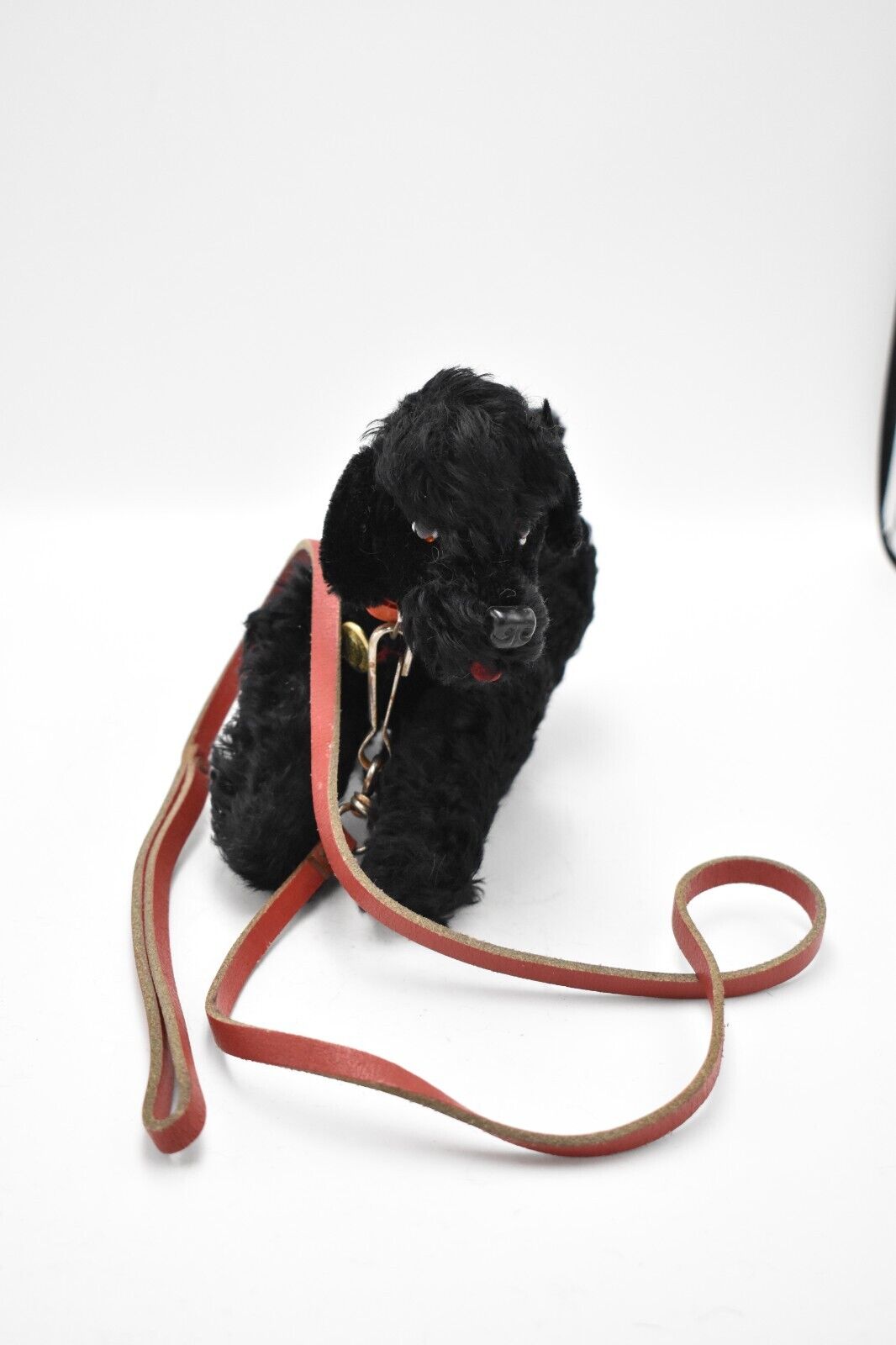 Vintage Hermann Poodle Black Mohair Jointed, Glass Eyes Dog Teddy Bear