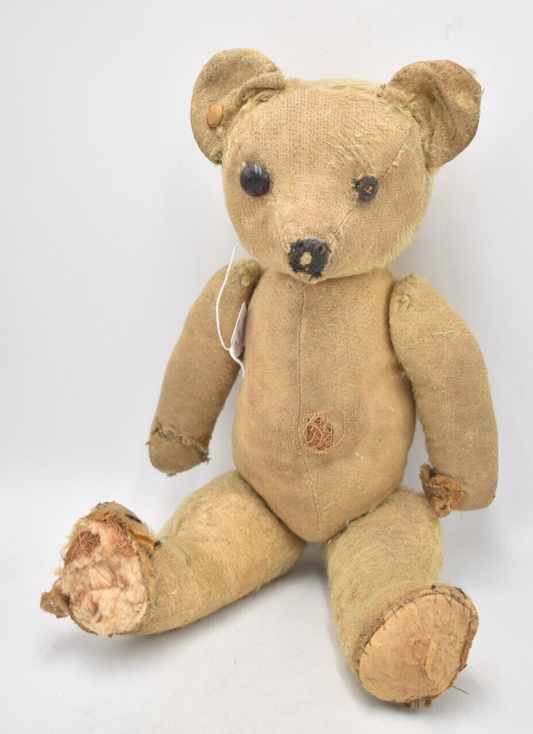 Antique 1930s Chad Valley Mohair Teddy Bear with Ear Tag – Fully Jointed