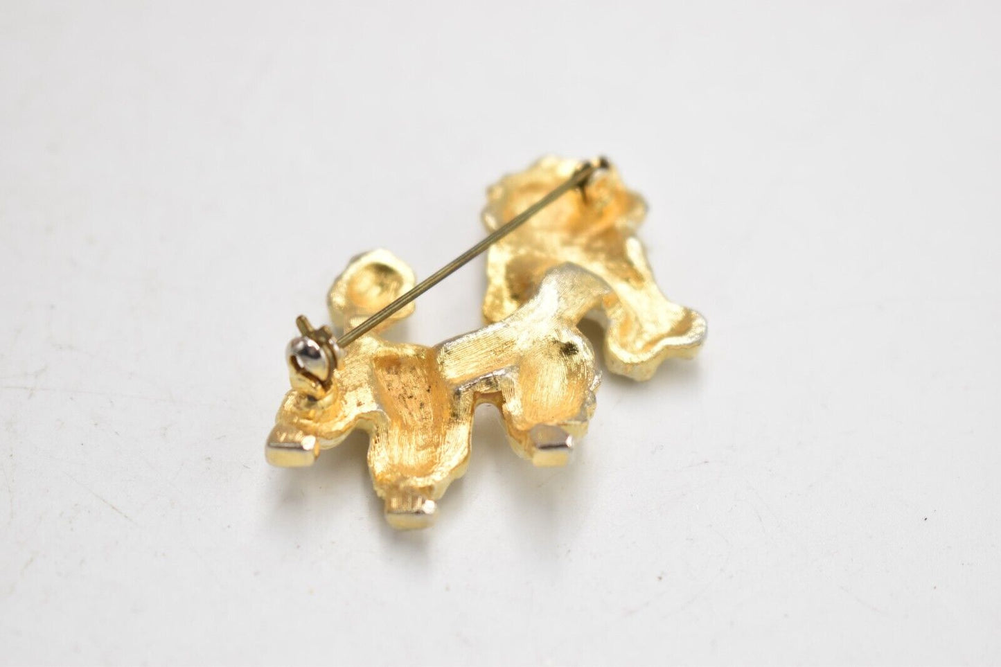 Vintage Poodle Dog Cream and Gold Brooch - Women's Jewellery